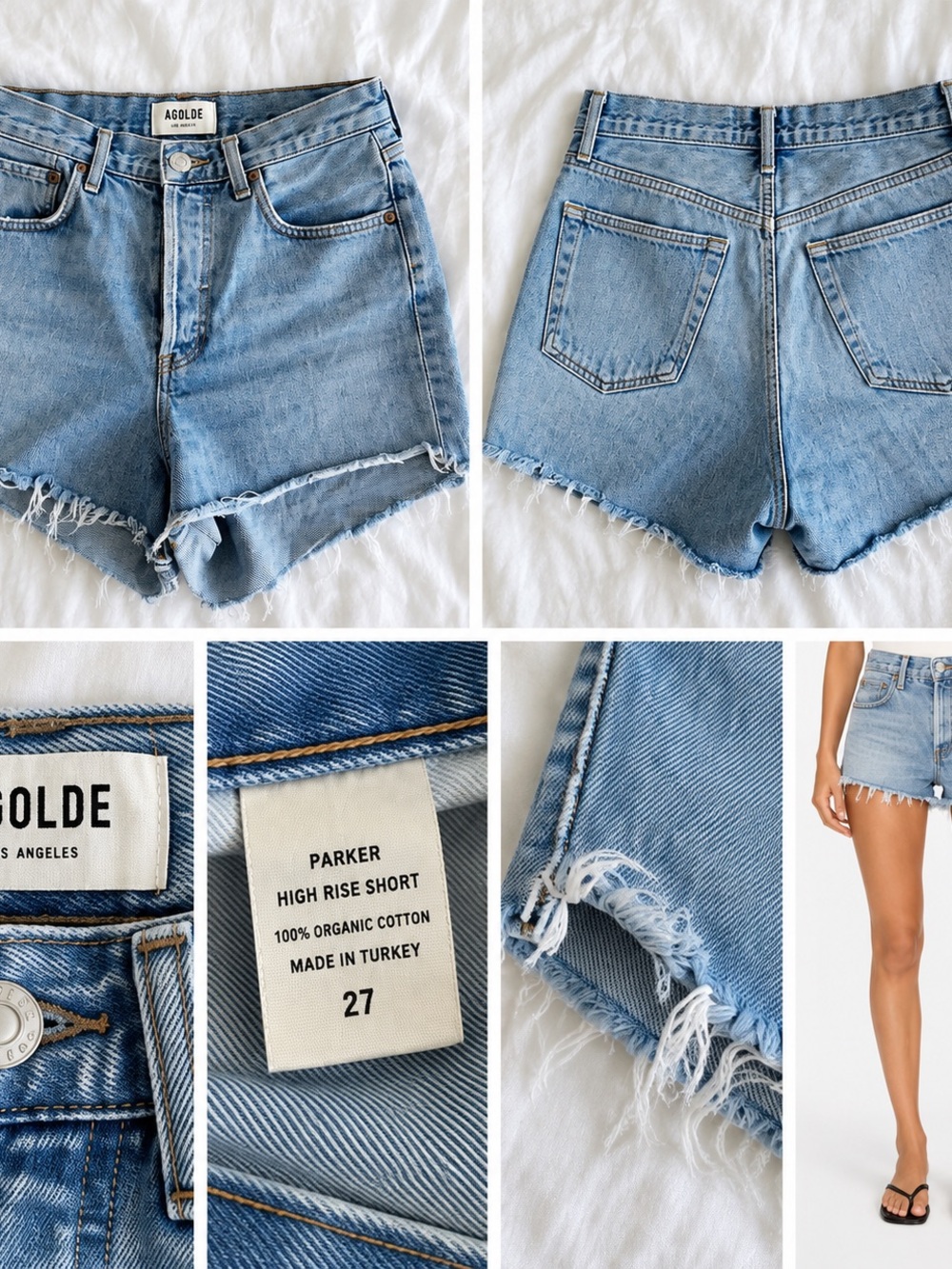 AGOLDE Parker Vintage Cutoff Shorts Riptide Size 27